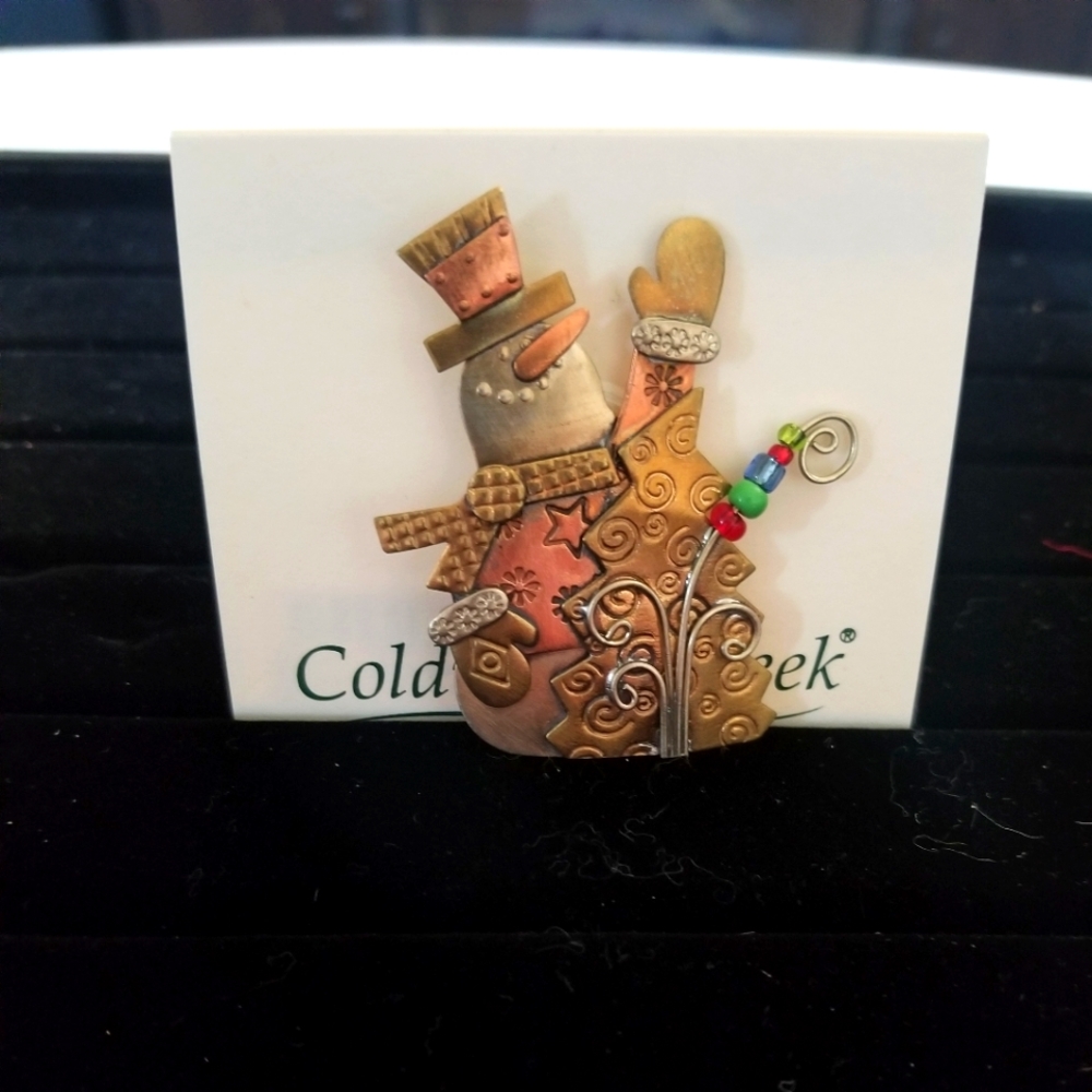 Coldwater creek snowman pin